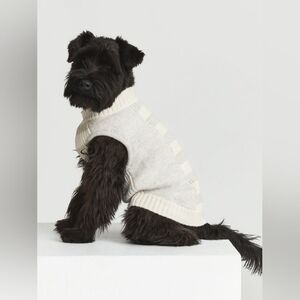 REISS ALDERS GREY AND CREAM WOOL DOG PET SWEATER COAT MEDIUM NEW